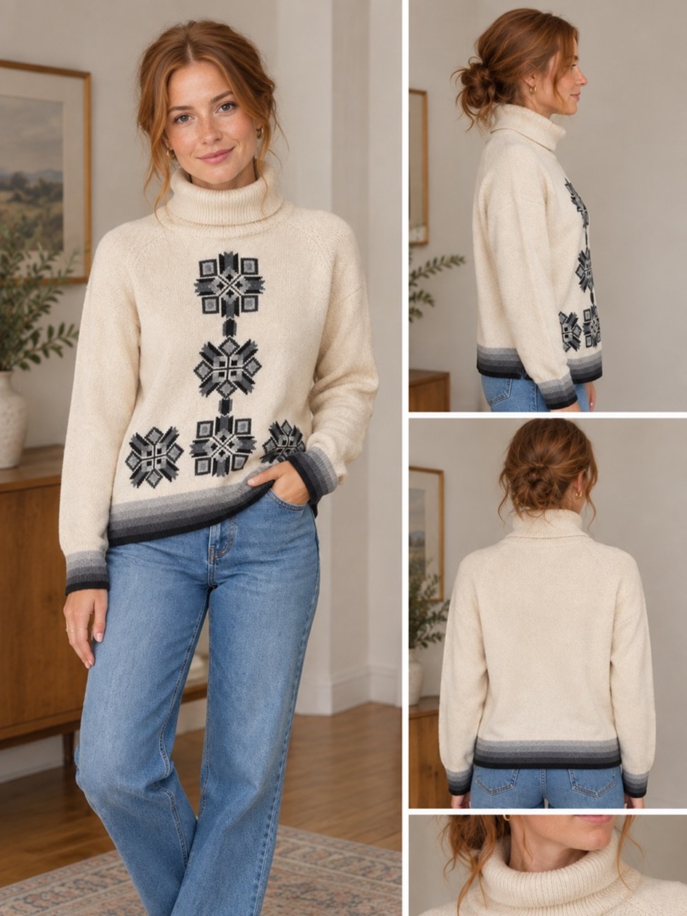 Vintage 1950’s Ballantyne for Fortnum & Mason Pure Cashmere Intarsia Sweater